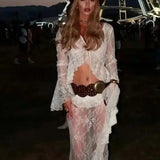 Sheer Lace Two Piece Boho Dress