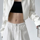 PU Leather Crop Jacket