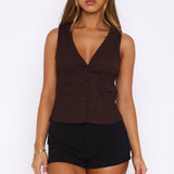 Holding On To You Vest Top Chocolate