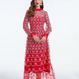 Long Sleeve Sequin A Line Dress