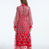 Long Sleeve Sequin A Line Dress