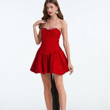 Formal Sleeveless Zipper Bow Boning Dress