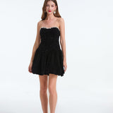 Formal Sleeveless Zipper Bow Boning Dress
