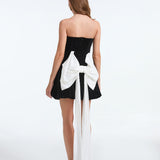 Formal Sleeveless Zipper Bow Boning Dress