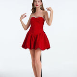 Formal Sleeveless Zipper Bow Boning Dress