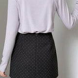Polka Dot Wool A-Line Skirt