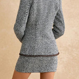 Vintage Tweed Lapel Jacket & Skirt Two Piece Set