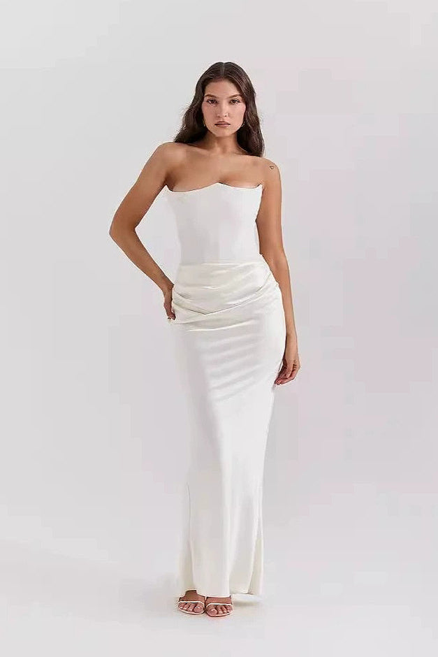 Strapless Backless Ruched Party Dress