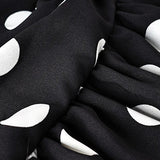 Elegant Polka Dot Strapless Bodycon Maxi Dress