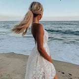 Lace Mesh Backless Boho Dress