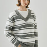 Loose Fit V Neck Knit Sweater