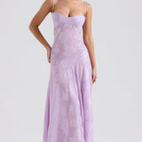 Dainty Lace Spaghetti Strap Tie Waist  Prom Dress