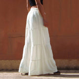 Women's linen flowy wide leg pants elastic waist palazzo pants