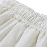 Women's linen flowy wide leg pants elastic waist palazzo pants