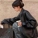PU Leather Oversized Biker Jacket