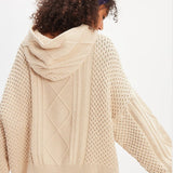 Vintage Casual Hooded Knit Sweater