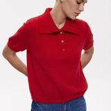 Hollow Out Polo Knit Sweater