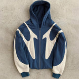 Devil Print Zip Up Hoodie