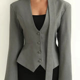 Scarf Collar Commuter Blazer