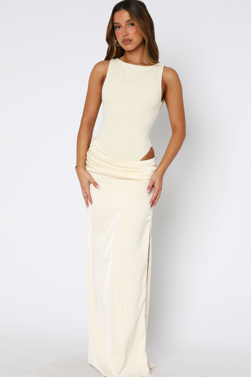 Moonlight Muse Maxi Dress Lemon