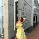 Loisa | Lemon Corset Fit Midi Dress