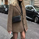 Houndstooth Single-Breasted Blazer
