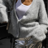 Celebrities Elegant Solid Buttons V Neck Outerwear