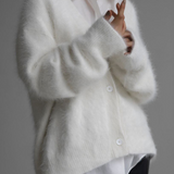 Celebrities Elegant Solid Buttons V Neck Outerwear