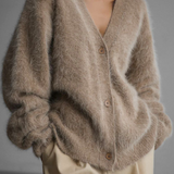Celebrities Elegant Solid Buttons V Neck Outerwear