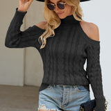 Elegant Cable Mock Neck Sweater