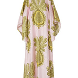 Pink Floral 3/4 Sleeve Dress