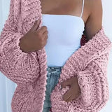 Plush Batwing Sleeve Knit Cardigan