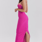 Fay | Lace Slit Maxi Dress