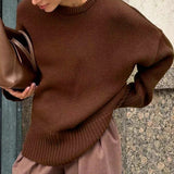 Casual Ribbed Knit Sweater