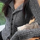 Vintage V-Collar Knit Cardigan