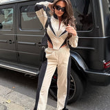 Chic Asymmetrical Patchwork Two Piece Set