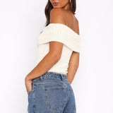 What I Want To Hear Off Shoulder Knit Top Cream