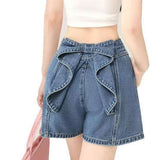 Stretch Jeans With Bow At Back