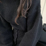 Short Fitted Knit Round Neck Slim Two Piece Set
