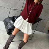 Color Button Knit Cardigan Sweater
