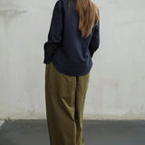 Navy Long Sleeve Casual Jacket
