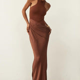 Cutout Sleeveless Slim Fit Maxi Dress