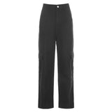Women's mid rise fashion cargo jeans loose fit baggy jeans