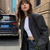 Retro Loose V-Neck Blazer