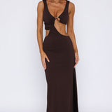 It Feels Wrong Maxi Dress Dark Chocolate