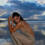Renelle - Embellished Backless Slit Maxi Dress