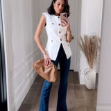 Casual Solid Sleeveless Jacket