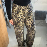 Leopard Diamanté Flared Jeans