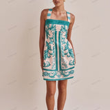 Trendy Casual Printed Spaghetti Strap Mini Dress