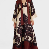 Grenadilla Print Satin Dress
